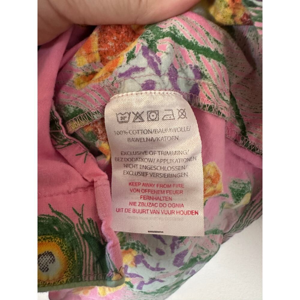Their Nibs Vintage pajamas size small pink peacock flowers shorts short sleeve - Picture 9 of 9